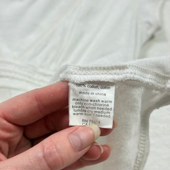 Y2K Abercrombie & Fitch White Tie-Back Empire Waist Top, Size Small - Picture 5 of 6